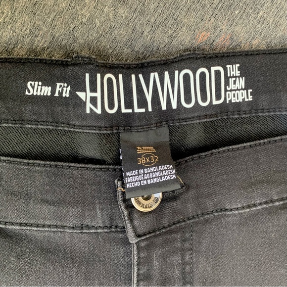 Hollywood The Jean People. Slim fit Gray wash denim jeans for mens size 38 x 32 - Picture 2 of 6